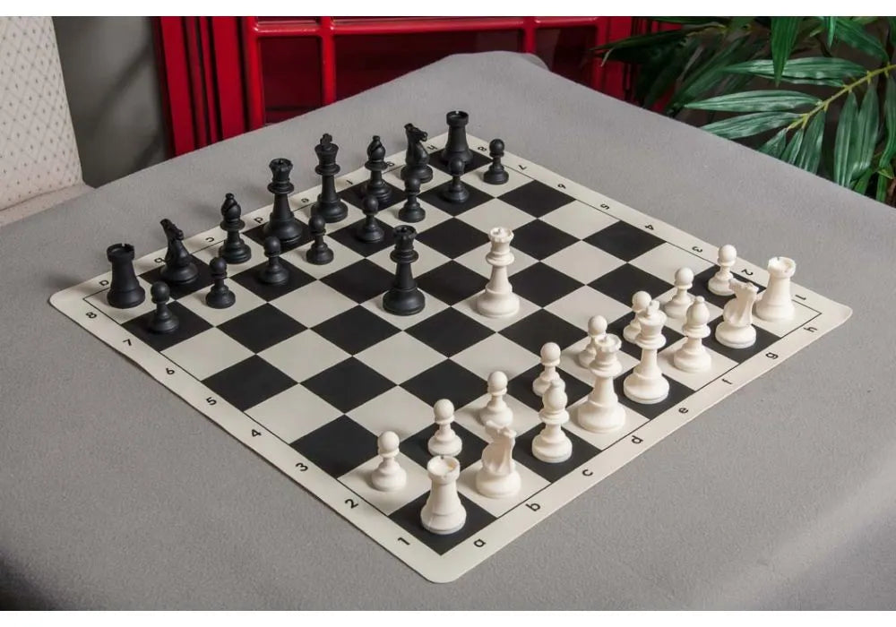 Silicone Chess Pieces.  White and Black Full Chess Set with extra Queens.