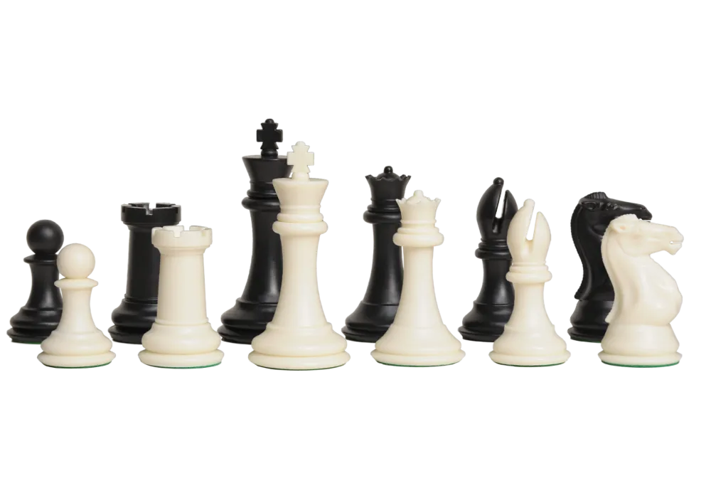 Large Fischer Tournament Plastic Chess Pieces - 4.0" King