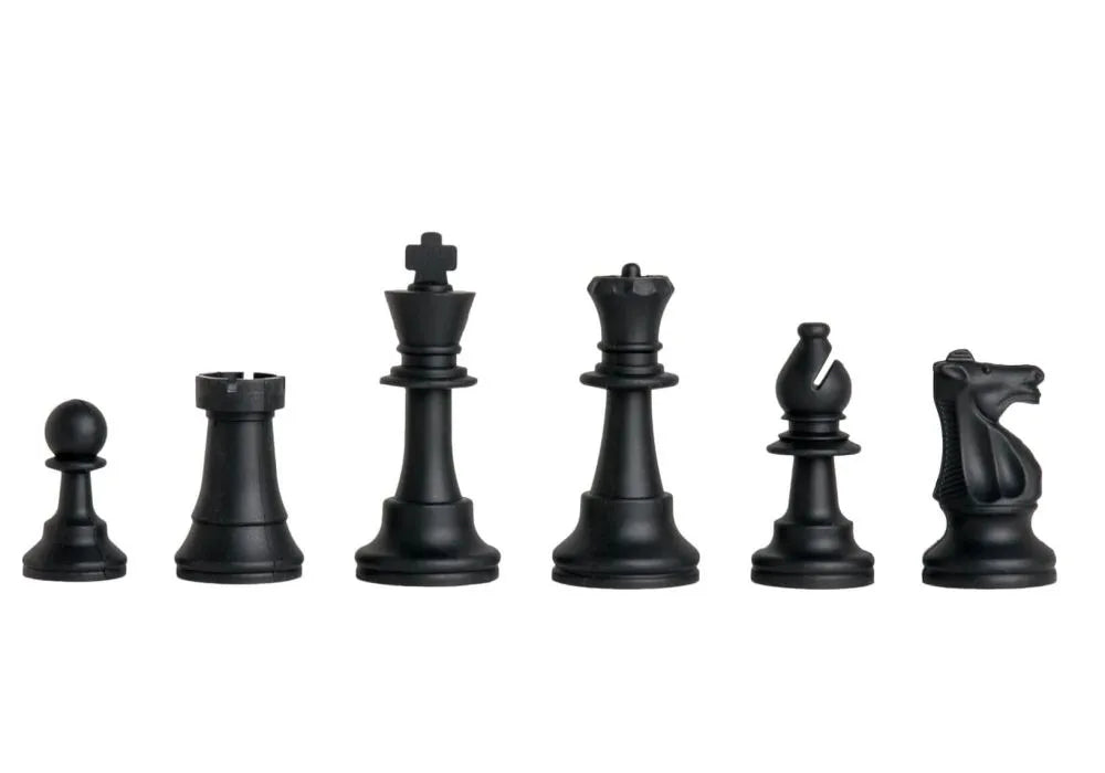 Silicone Chess Pieces.  White and Black Full Chess Set with extra Queens.